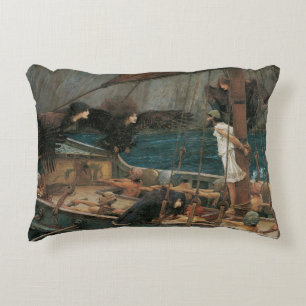 Ulysses and the Sirens by JW Waterhouse Decorative Cushion