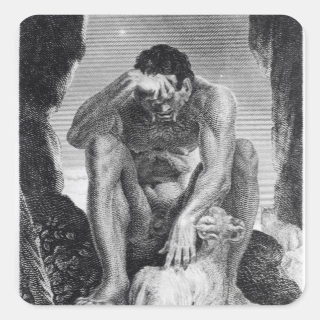 Ulysses Escaping from Polyphemus the Cyclops Square Sticker (Front)
