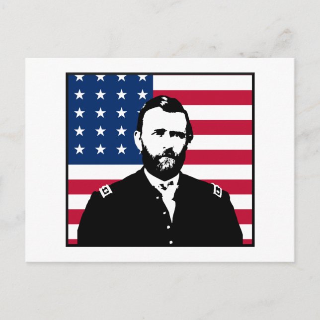 Ulysses S. Grant and the American Flag Postcard (Front)