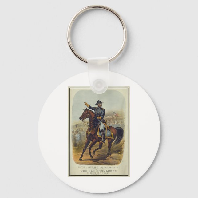 Ulysses S. Grant On Horseback  Key Ring (Front)