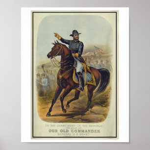Ulysses S. Grant On Horseback  Poster