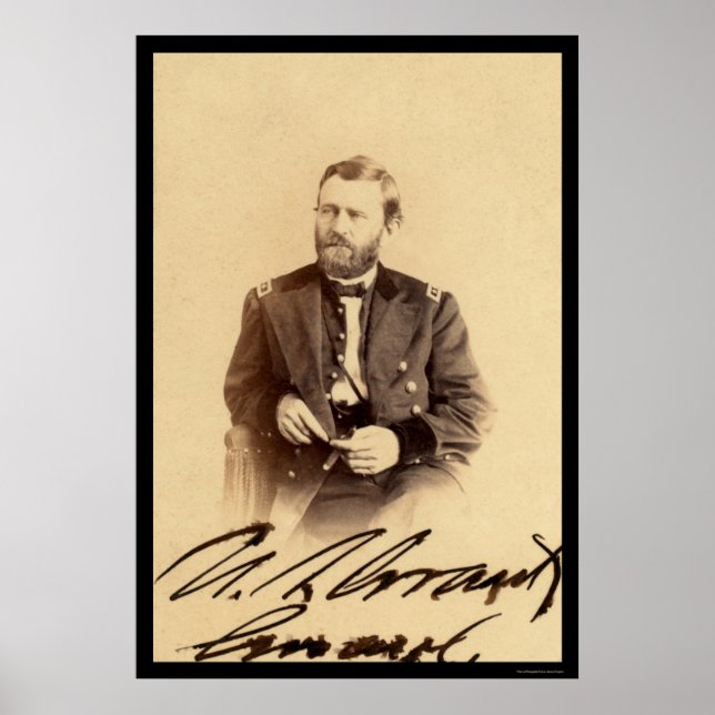 Ulysses S. Grant Signed Card 1862 Poster (Front)