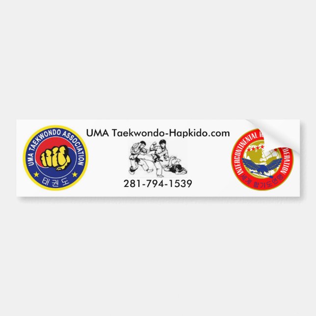UMA Taekwondo-Hapkido bumper sticker (Front)