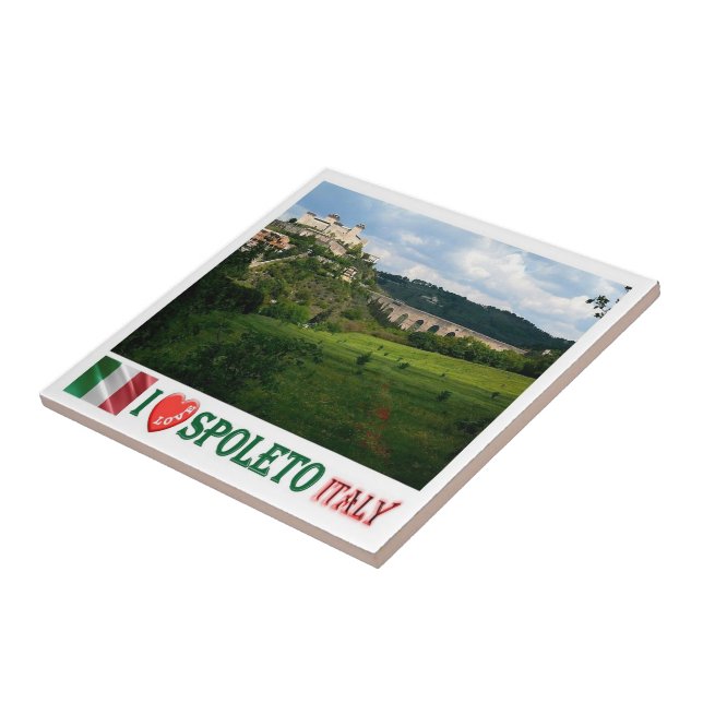 UMB013 SPOLETO I Love, Umbria, Italy, Ceramic Tile (Side)