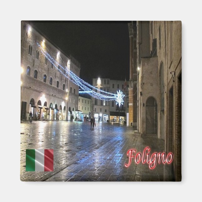 UMB027 FOLIGNO, Republic Square, Umbria, Fridge Magnet (Front)