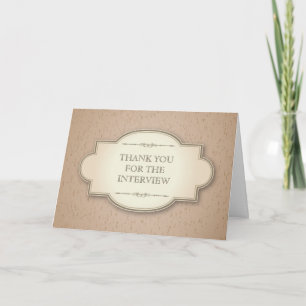 Umber Cork Frame Interview Thank You Card