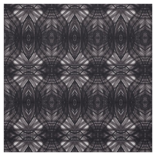 Umbral Black Abstract Watercolor Art Fabric (Swatch)
