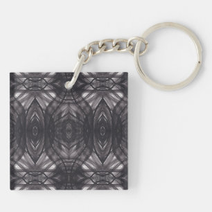 Umbral Black Abstract Watercolor Art Key Ring