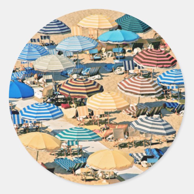 Umbrella 3 classic round sticker (Front)