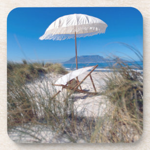 Umbrella And Chair On Beach Coaster