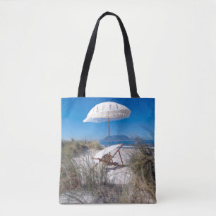 Umbrella And Chair On Beach Tote Bag