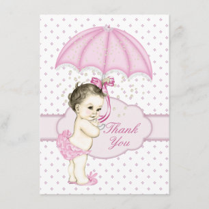 Umbrella Baby Girl Sprinkle Baby Shower Thank You