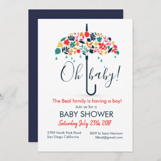 Umbrella Baby Shower Invitation
