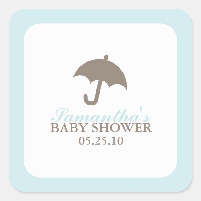 Umbrella Baby Shower Stickers (Front)