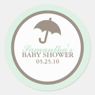 Umbrella Baby Shower Stickers