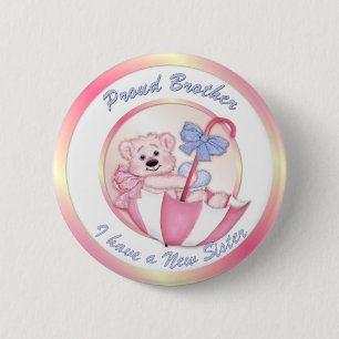 Umbrella Bear - Brother - Girl 6 Cm Round Badge