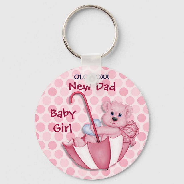 Umbrella Bear - New Dad - Girl Key Ring (Front)
