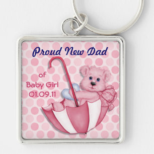 Umbrella Bear - New Dad of Girl Key Ring