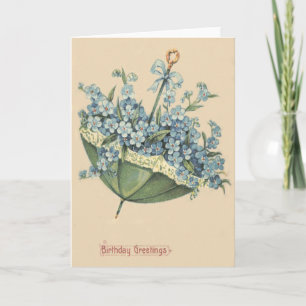 Umbrella Blue Forget-Me-Not Card