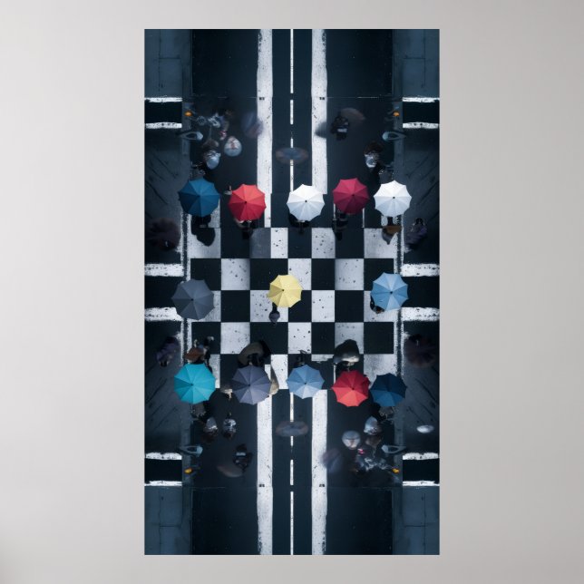 Umbrella Chessboard Poster (Front)