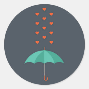 Umbrella Classic Round Sticker