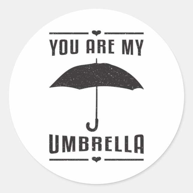 Umbrella Cloud Weather Raindrop Rain Gift Idea Classic Round Sticker (Front)
