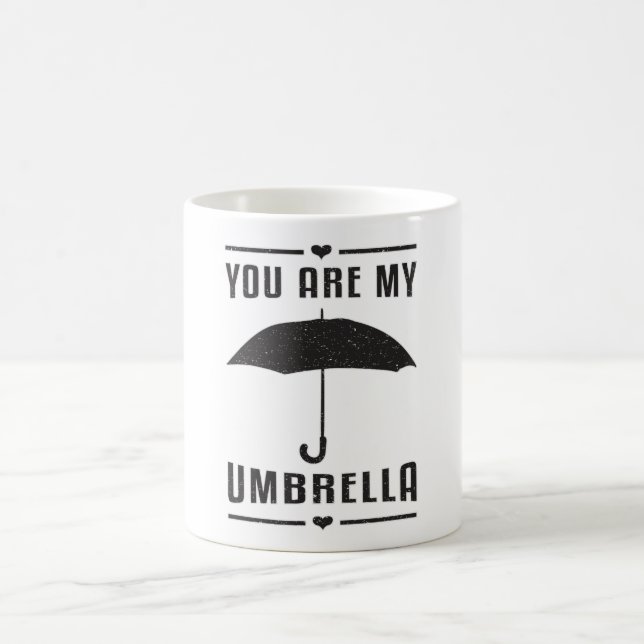 Umbrella Cloud Weather Raindrop Rain Gift Idea Coffee Mug (Center)