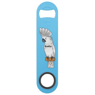 Umbrella cockatoo bird cartoon illustration