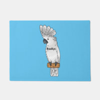 Umbrella cockatoo bird cartoon illustration