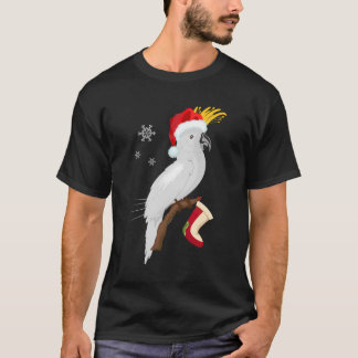 Umbrella Cockatoo Santa Hat Funny Christmas T-Shirt