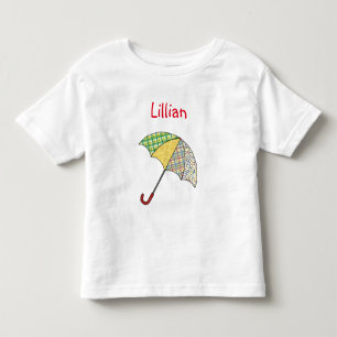 Umbrella Custom Name Toddler Dress T-Shirt