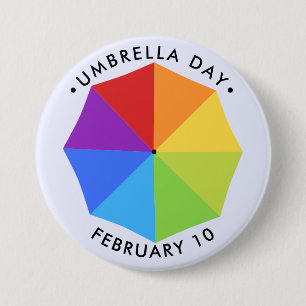 Umbrella Day, Rainbow 7.5 Cm Round Badge