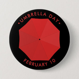 Umbrella Day, Red 7.5 Cm Round Badge
