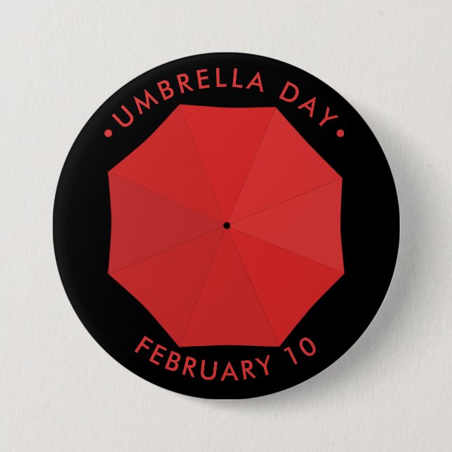 Umbrella Day, Red 7.5 Cm Round Badge (Front)