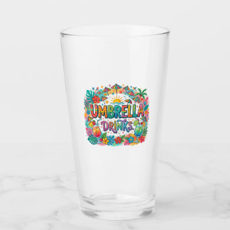 Umbrella Drinks — T-Shirt Design Glass