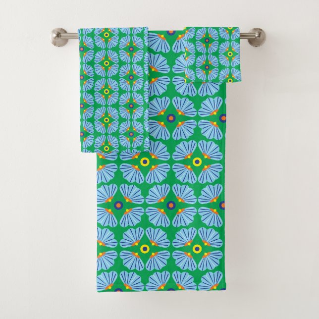Umbrella Flowers Bath Towel Set (Insitu)