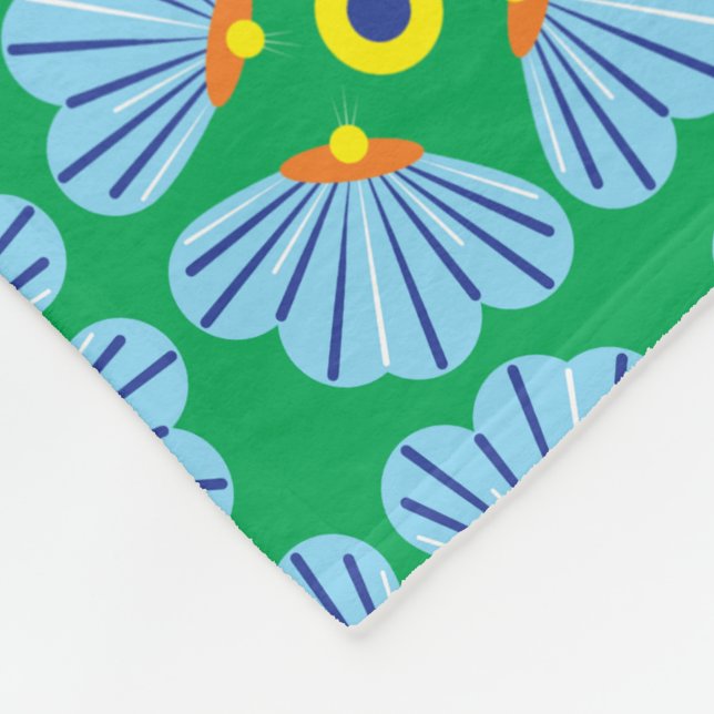 Umbrella Flowers Fleece Blanket (3 Sizes) (Corner)