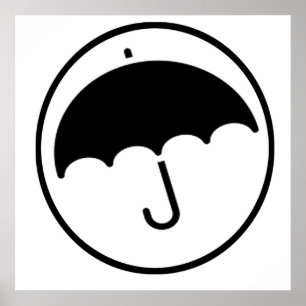 Umbrella in Circle Poster