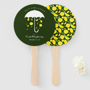 Umbrella Lemons Green Cartoon Baby Shower Hand Fan
