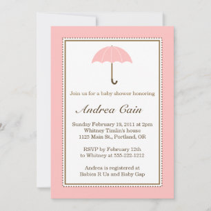 Umbrella Pink Invitation