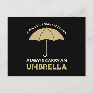 Umbrella Raindrop Rain Cloud Weather Gift Idea Postcard