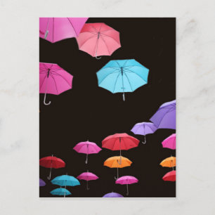 Umbrella rainy day sunshade parasol pattern postcard
