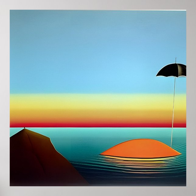 Umbrella Solace by the Surreal Seas Poster (Front)