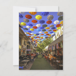 Umbrella Street Antalya Turkey Photography Postcard