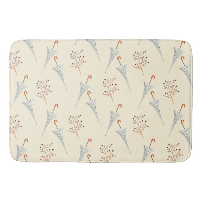 Umbrellas and Autumn Foliage  Bath Mat (Front)