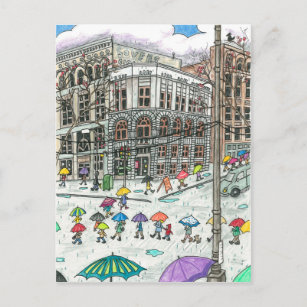 Umbrellas at Pioneer Square Postcard