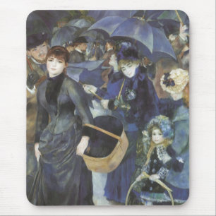 Umbrellas by Pierre Renoir, Vintage Impressionism Mouse Pad