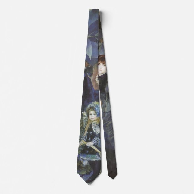 Umbrellas by Pierre Renoir, Vintage Impressionism Tie (Front)