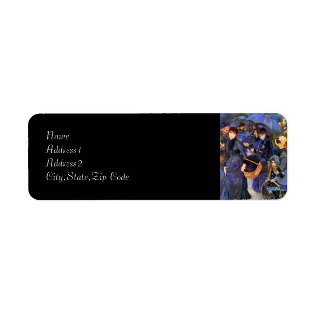 Umbrellas by Renoir Return Address Label (Front)