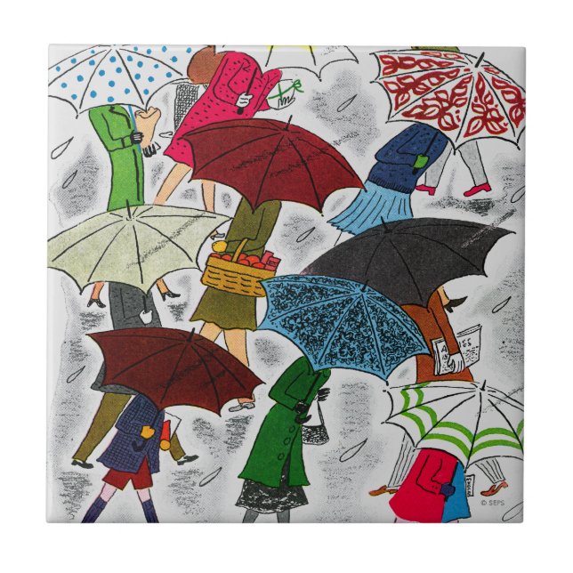 Umbrellas Ceramic Tile (Front)